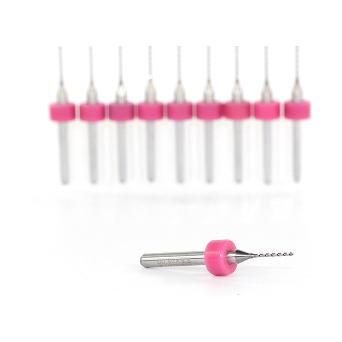 10Pcs PCB Engraving Tungsten Steel Twist carbide Drill Bit-0.8mm(Random Color)