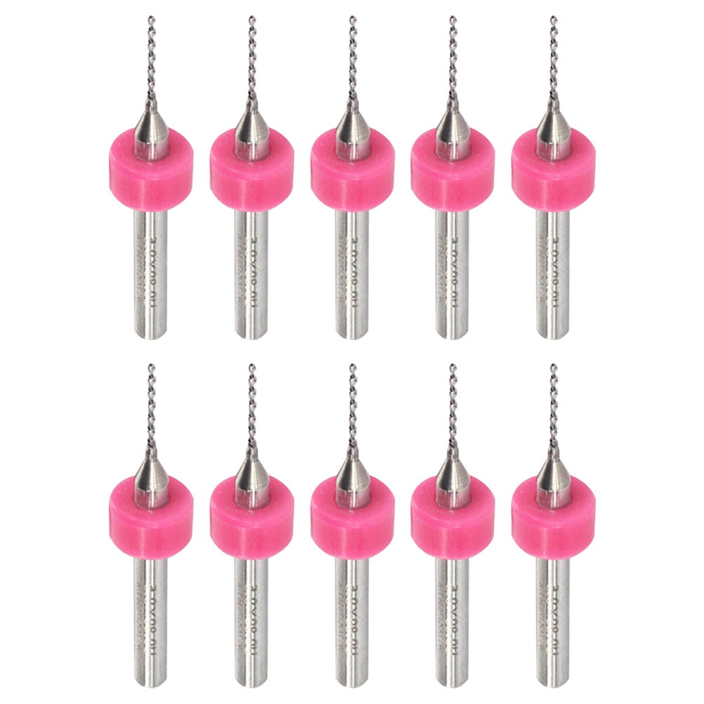 10Pcs PCB Engraving Tungsten Steel Twist carbide Drill Bit-0.8mm(Random Color)