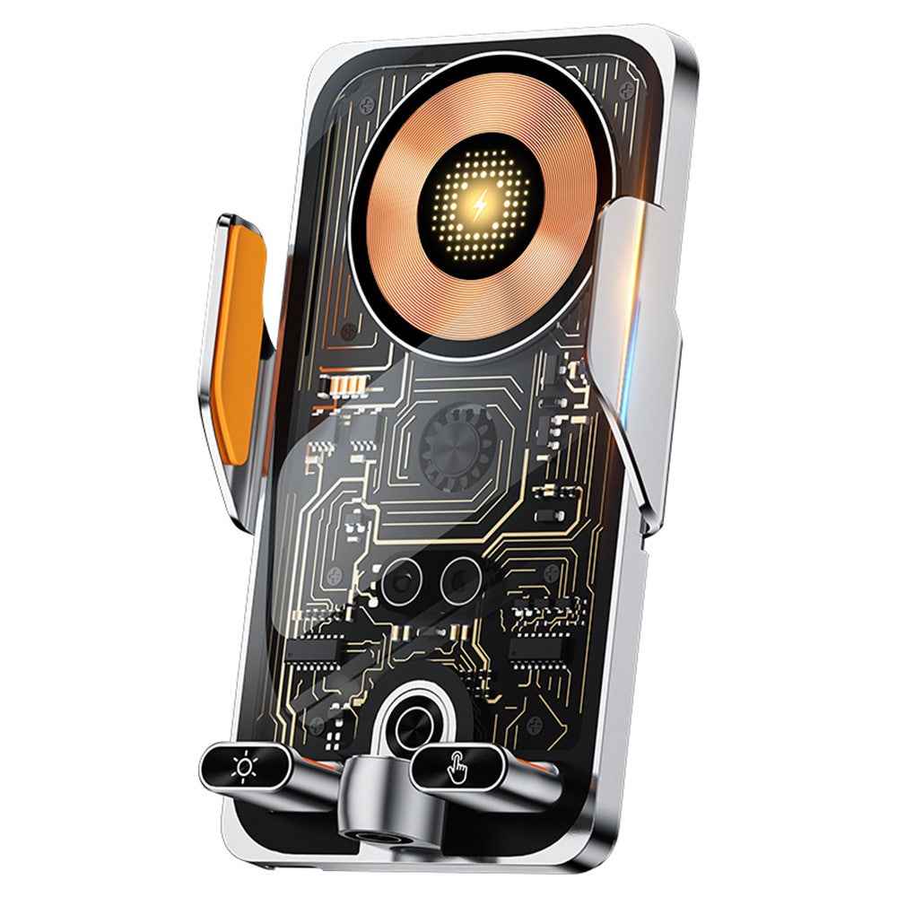 C1 Punk Style 66W Fast Charging Car Wireless Charger Phone Holder with Infrared Sensor - Silver