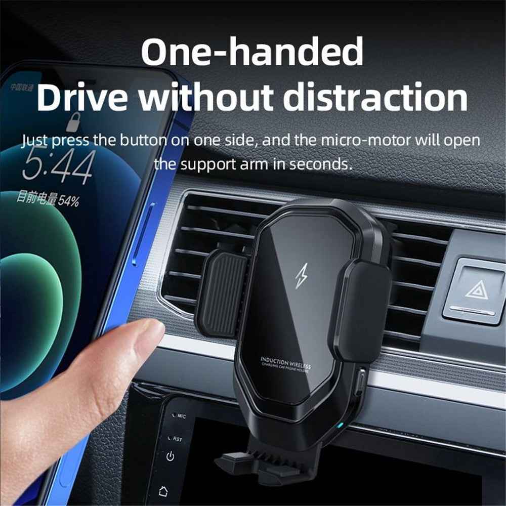 Mirror Surface Car Air Vent Clip Mobile Phone Holder 15W Fast Charging Wireless Charger