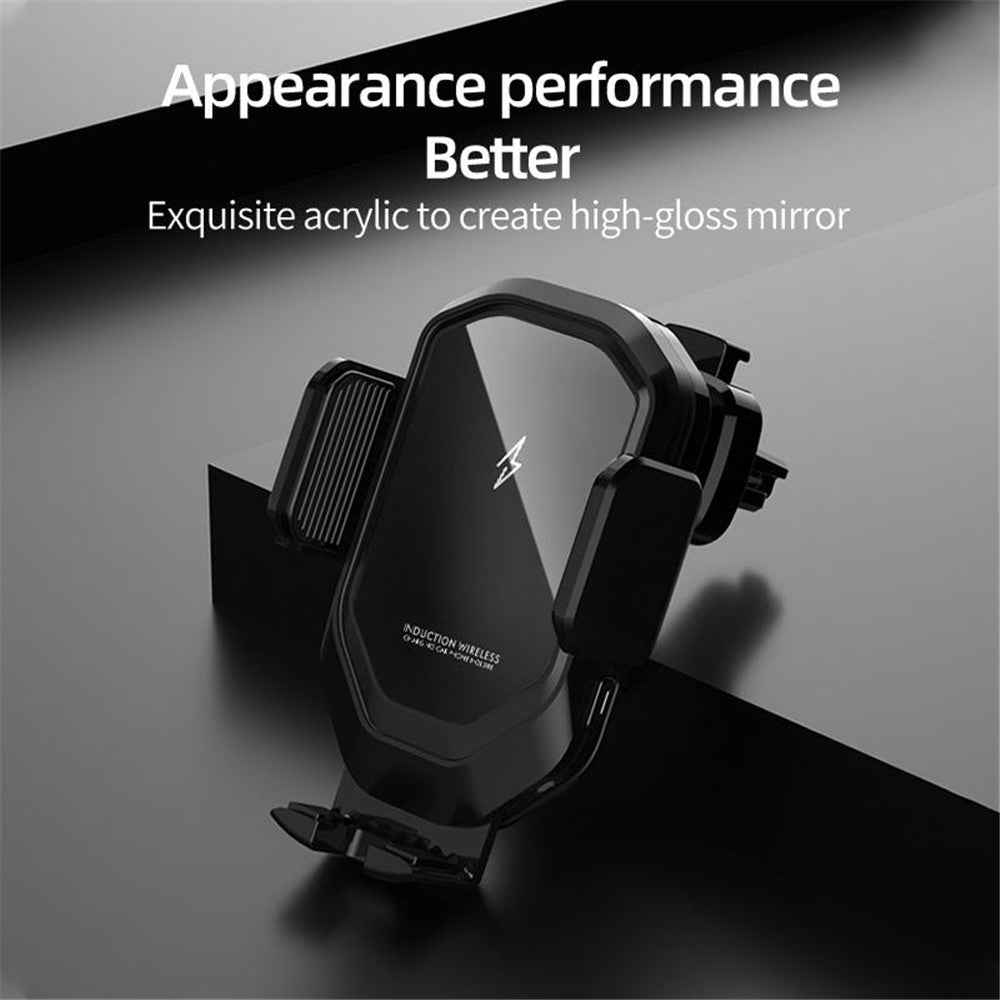 Mirror Surface Car Air Vent Clip Mobile Phone Holder 15W Fast Charging Wireless Charger