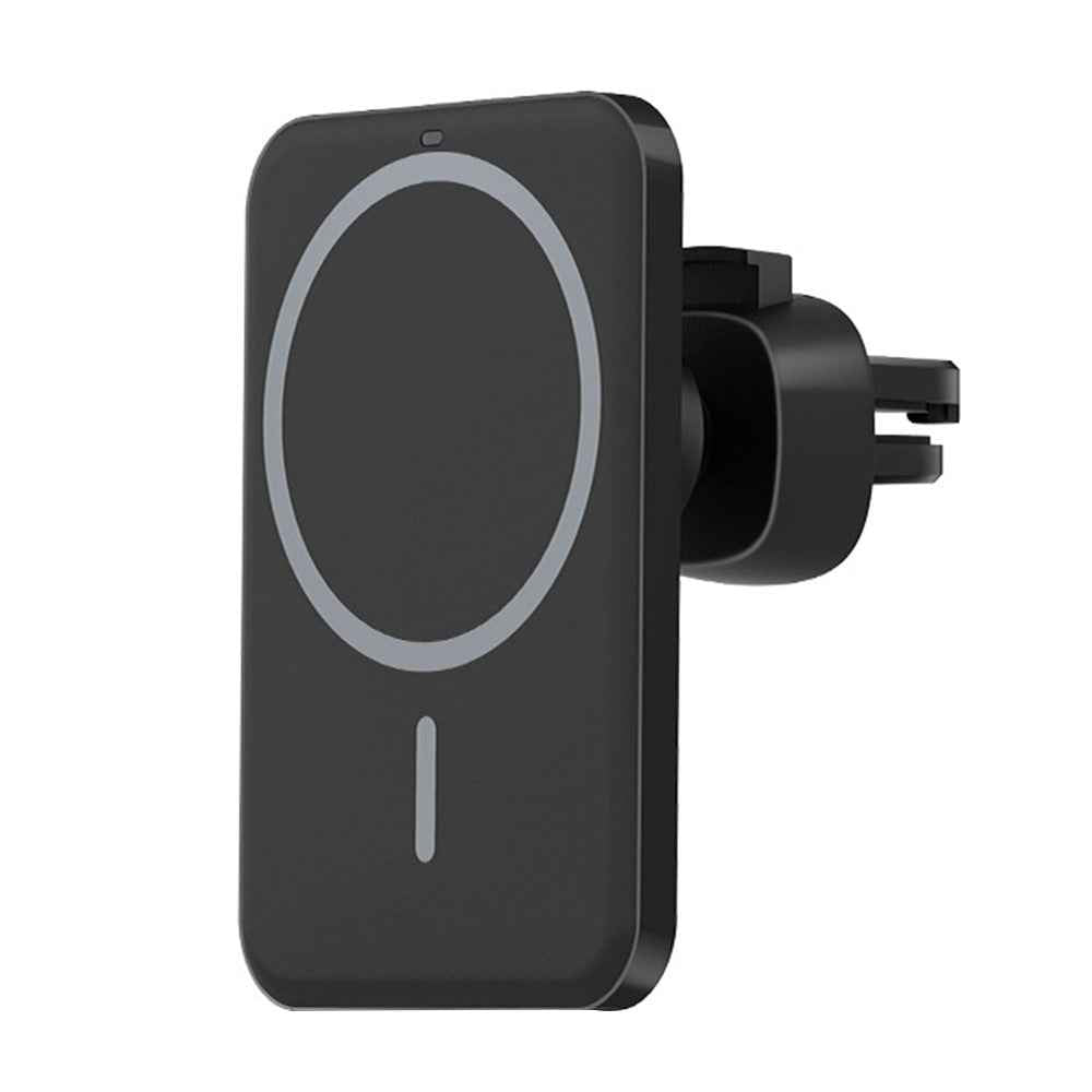 Car Phone Mount Magnetic Wireless Charger Air Outlet Cell Phone Bracket - Black