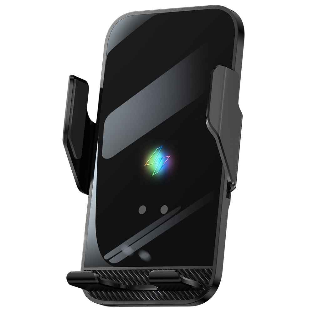 C8 15W Car Air Vent Phone Holder Wireless Charger Metal Charging Bracket - Black