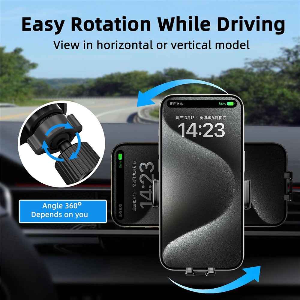 WIWU CH-321 Car Air Vent Phone Bracket 15W Wireless Charger Auto Clamping Phone Holder
