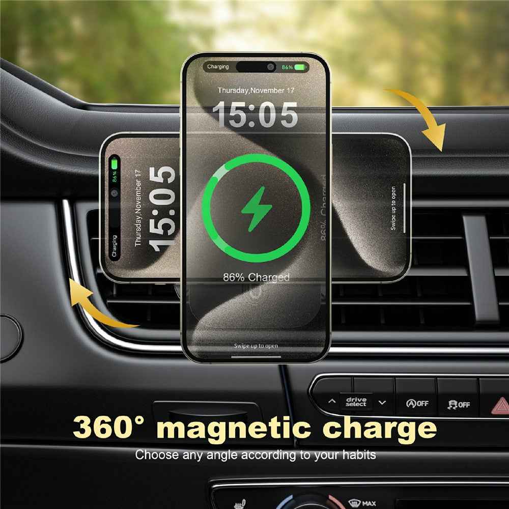 WIWU CH-323 Qi2 MAGO Wireless Car Mount Charger Vehicle Air Vent Phone Holder