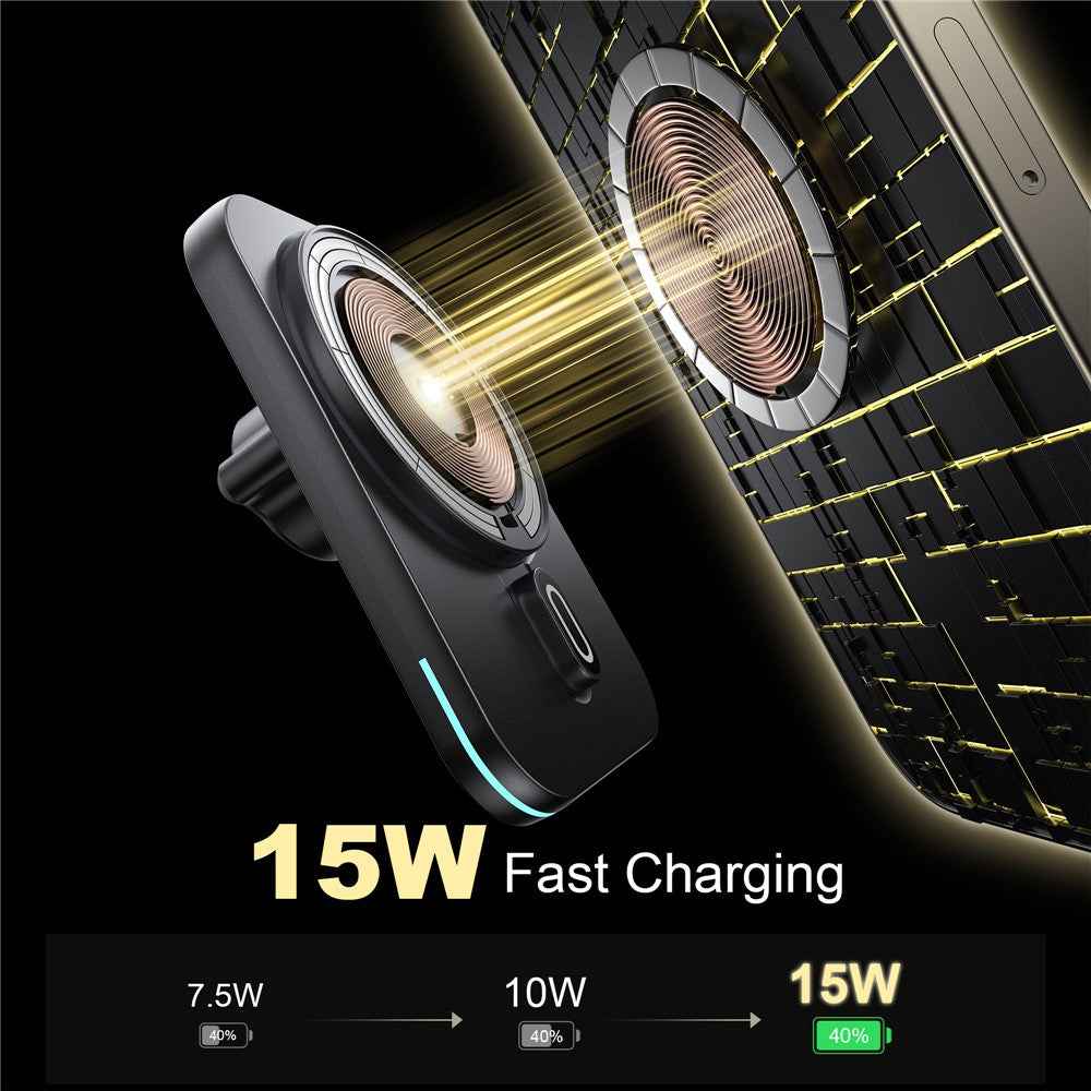 WIWU CH-323 Qi2 MAGO Wireless Car Mount Charger Vehicle Air Vent Phone Holder