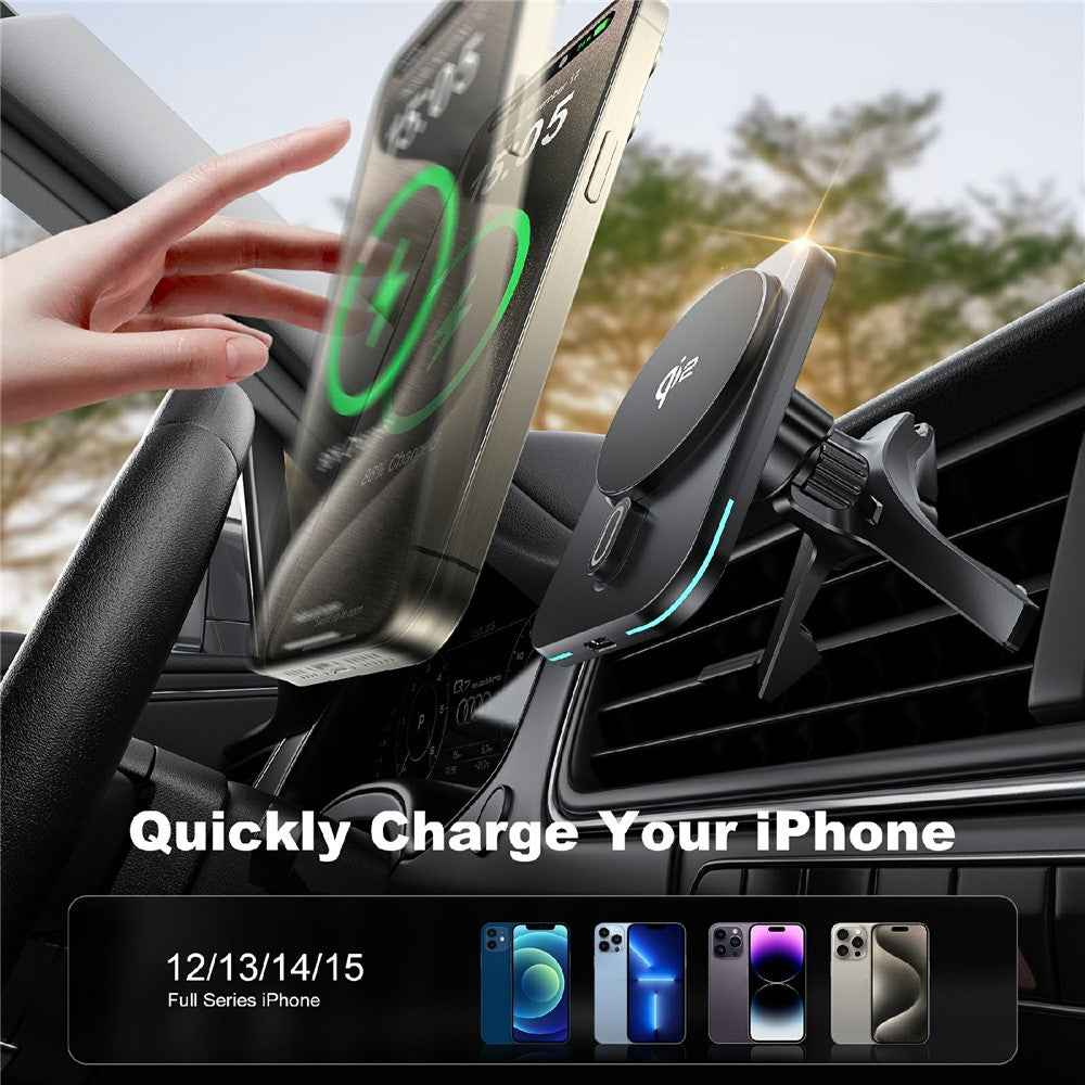 WIWU CH-323 Qi2 MAGO Wireless Car Mount Charger Vehicle Air Vent Phone Holder