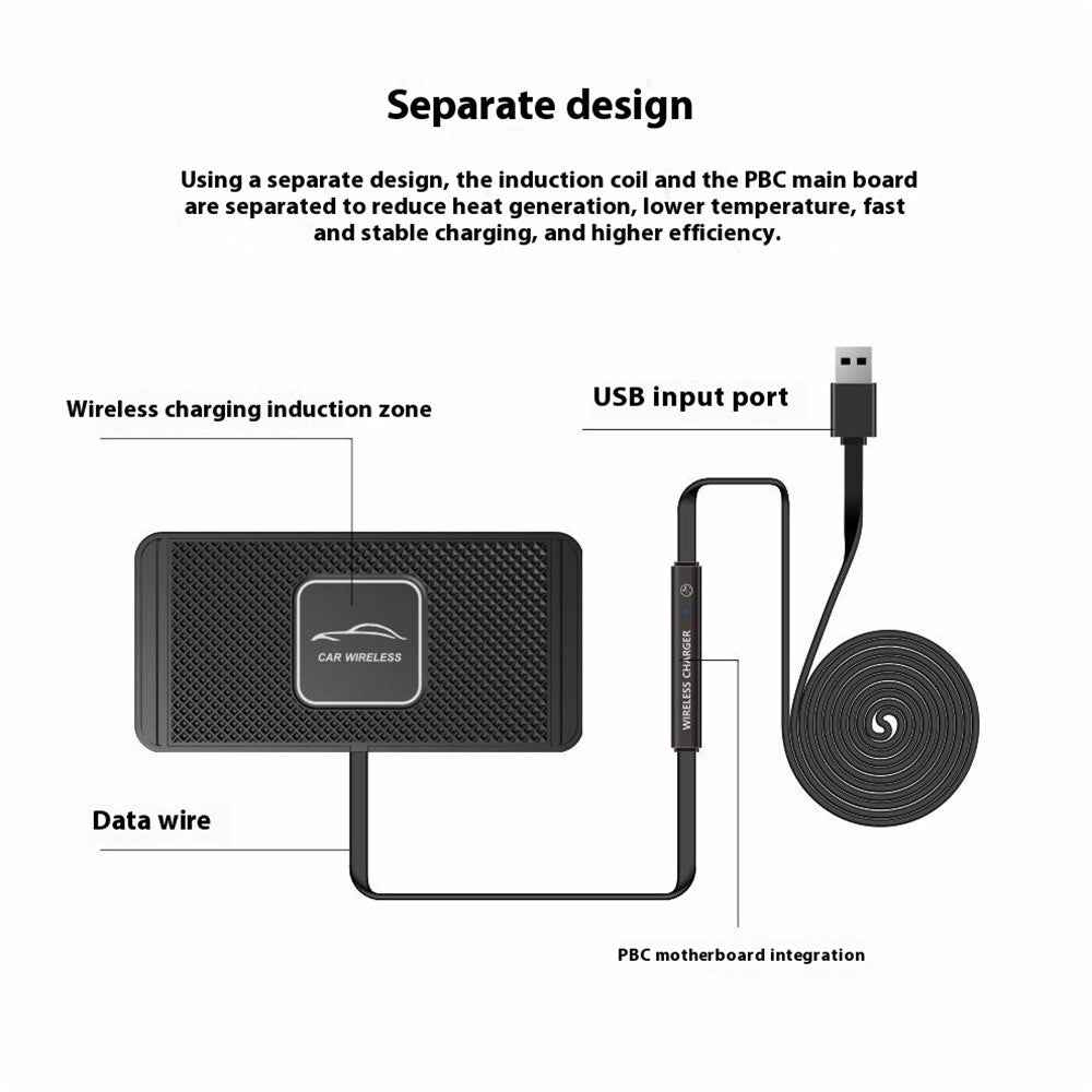 C1 Wireless Car Charger Dashboard Non Slip 15W Fast Charging Pad