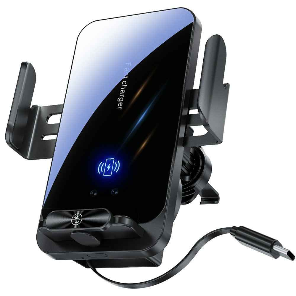 SD06 Car Phone Holder Wireless Charger Air Vent Mount Anti Shake Automatic Clamping 15W Charging Stand