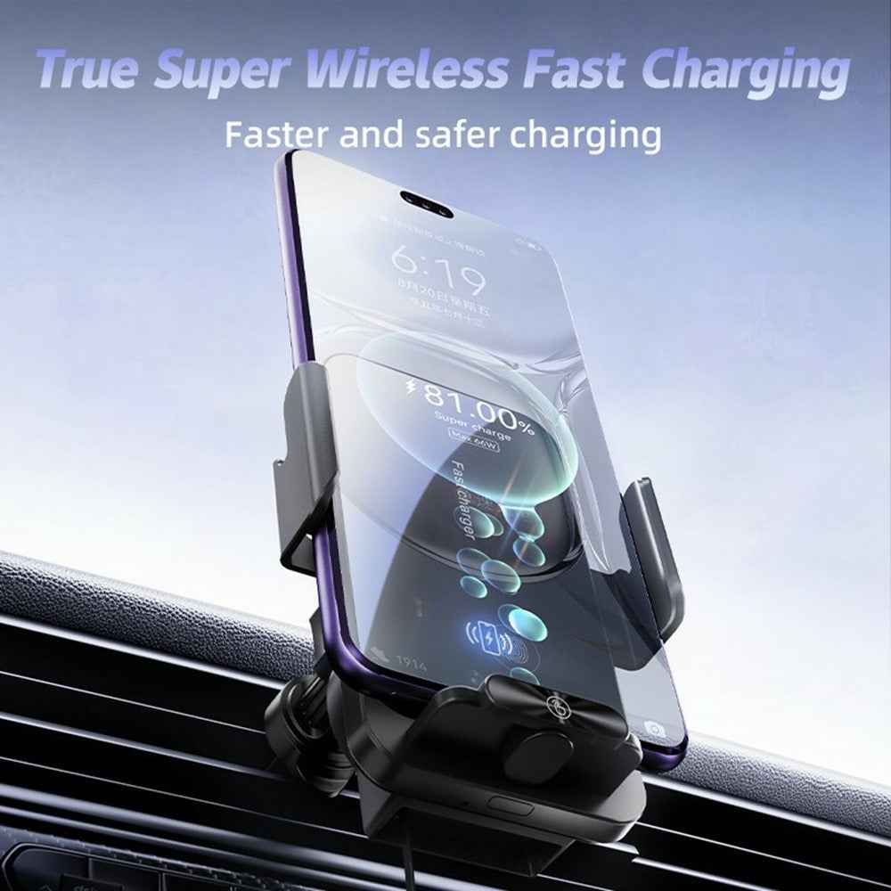 SD06 Car Phone Holder Wireless Charger Air Vent Mount Anti Shake Automatic Clamping 15W Charging Stand