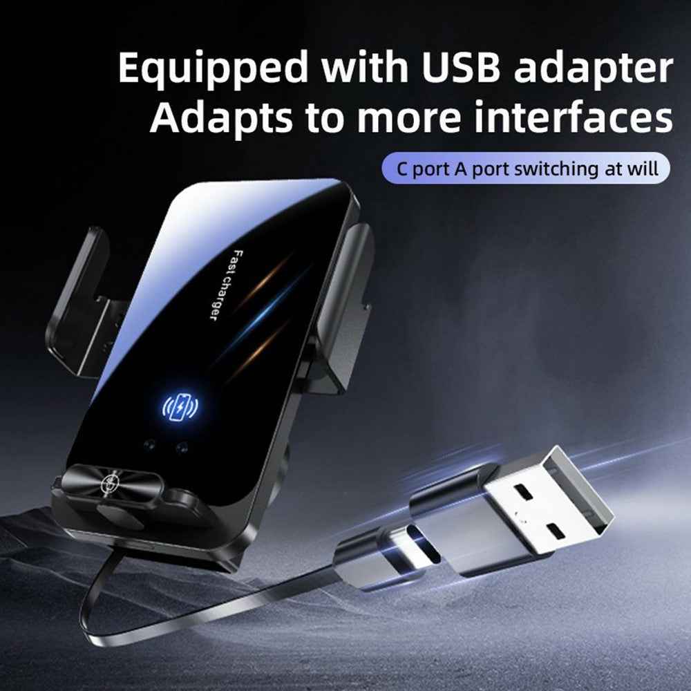 SD06 Car Phone Holder Wireless Charger Air Vent Mount Anti Shake Automatic Clamping 15W Charging Stand