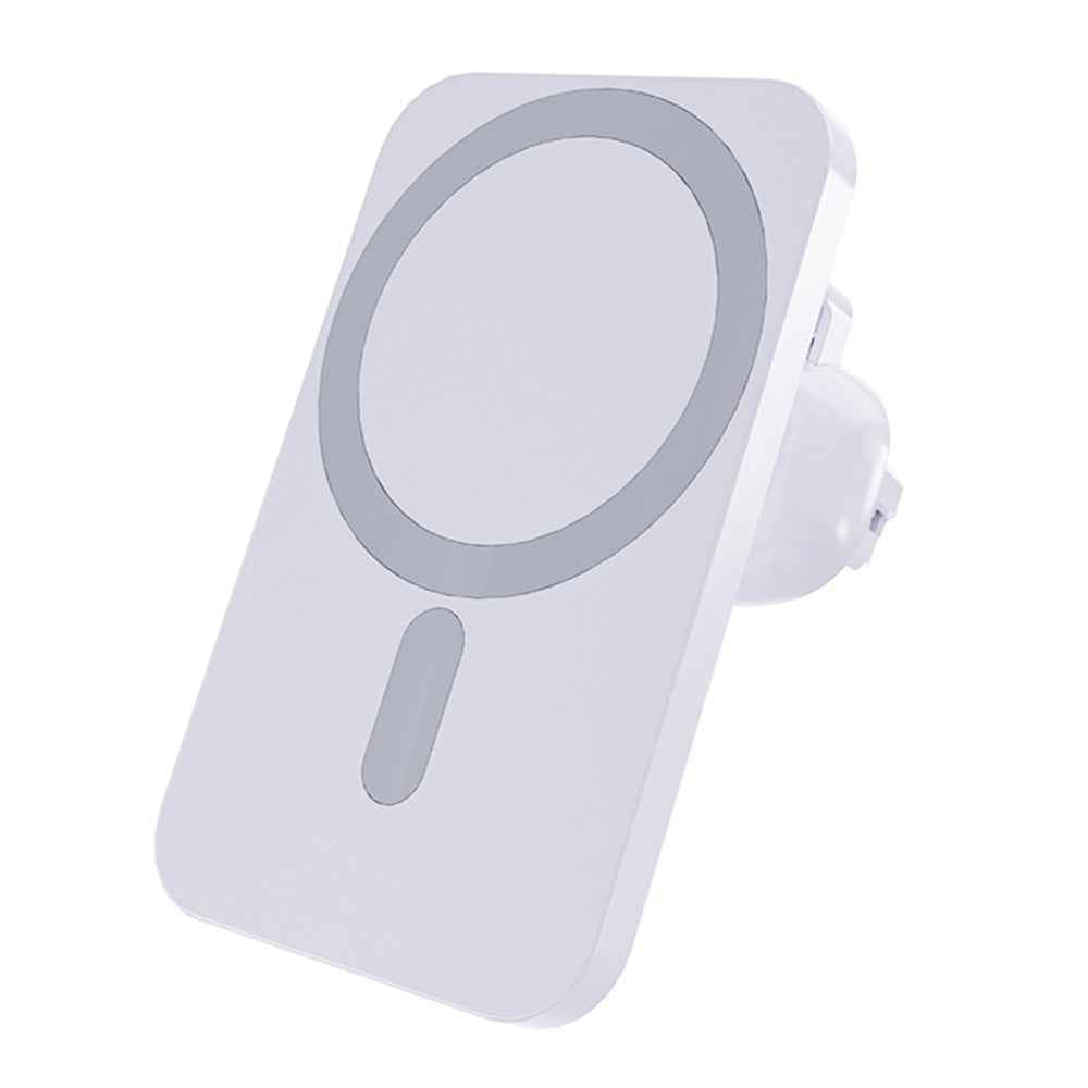 C16 Compatible with MagSafe Car Air Vent Mount Wireless Charger 360 Degree Rotatable 15W Fast Charger - White