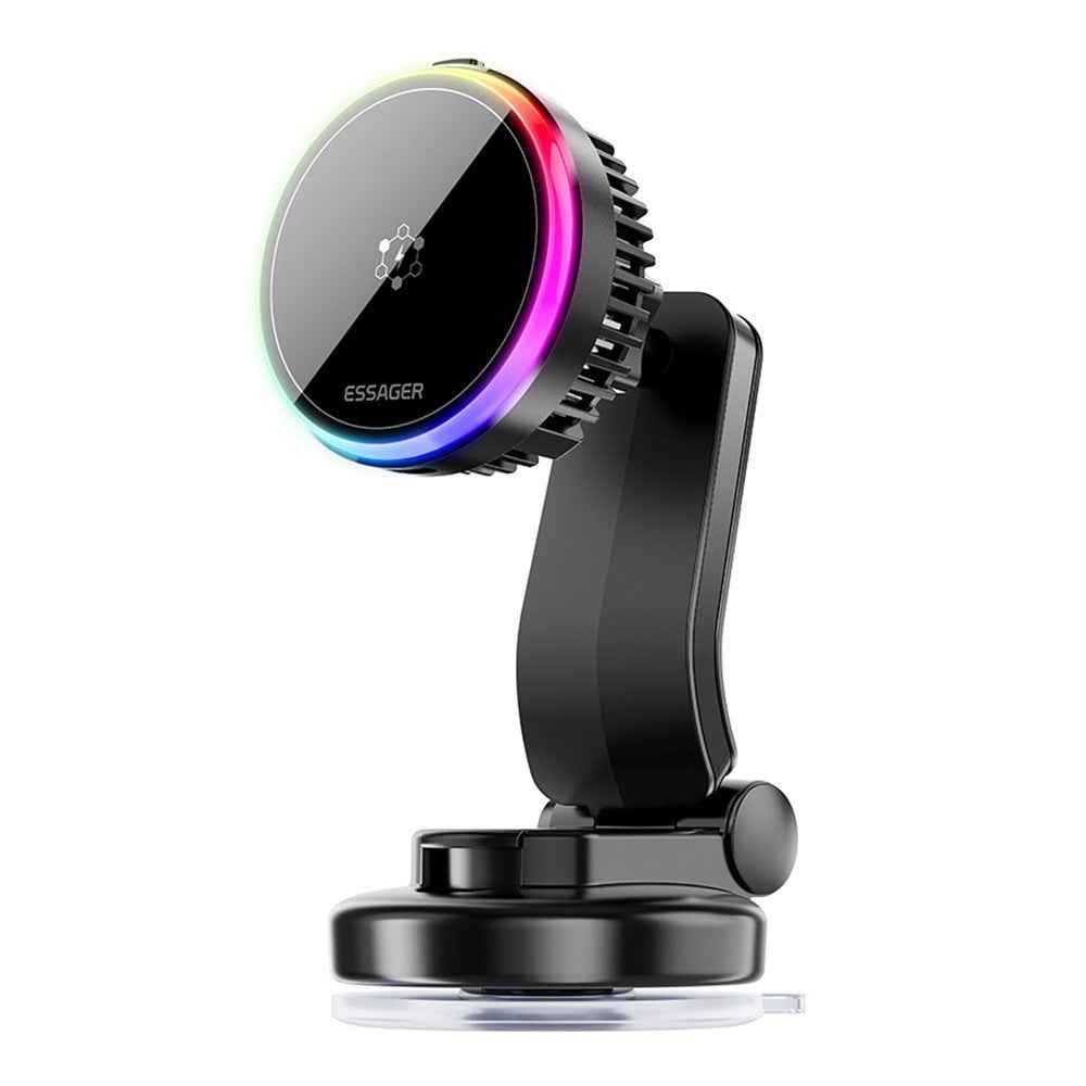 ESSAGER 15W Car Air Vent Magnetic Wireless Charger 360° Rotation Magnetic Charging Power Bank TEC Cooling