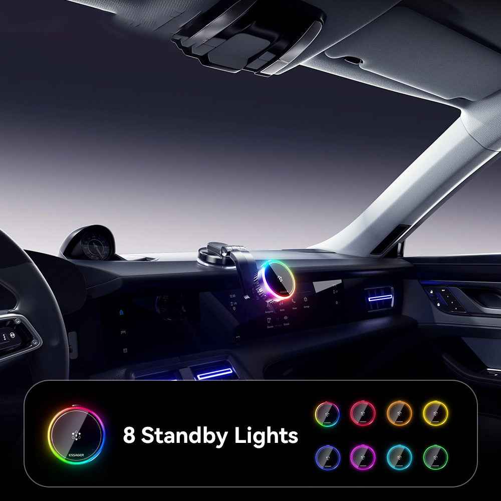 ESSAGER 15W Car Air Vent Magnetic Wireless Charger 360° Rotation Magnetic Charging Power Bank TEC Cooling