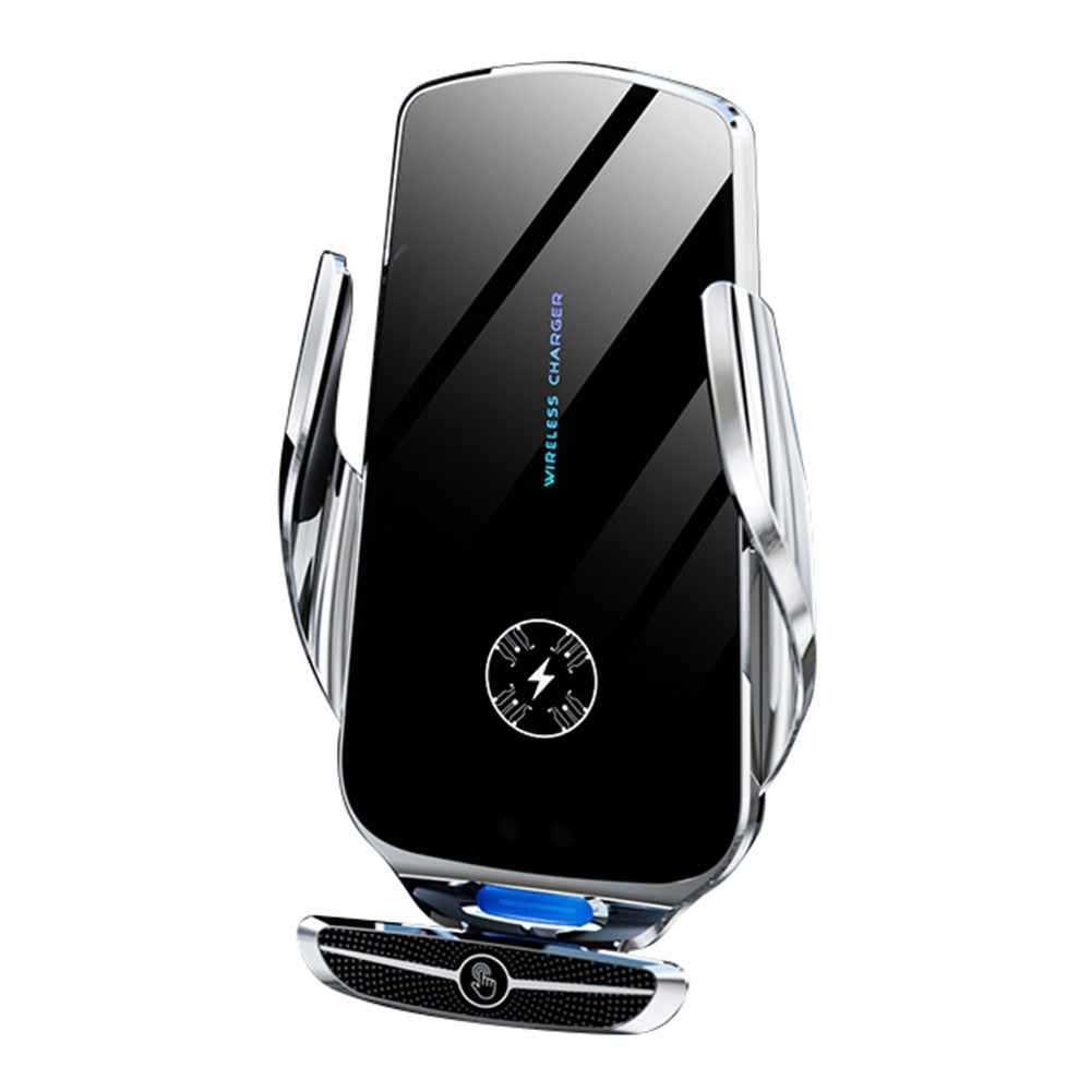 X5 360 Degree Rotation Car Air Outlet Mount 15W Wireless Charger Mobile Phone Holder Smart Touch Sensing Cellphone Bracket - Silver