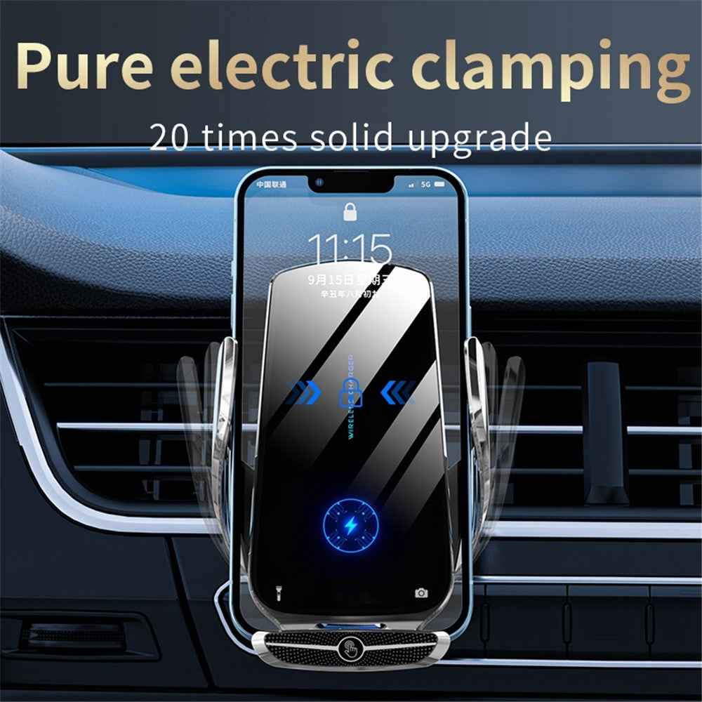 X5 360 Degree Rotation Car Air Outlet Mount 15W Wireless Charger Mobile Phone Holder Smart Touch Sensing Cellphone Bracket - Red