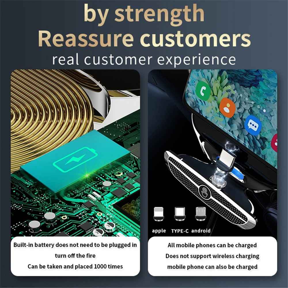 X5 360 Degree Rotation Car Air Outlet Mount 15W Wireless Charger Mobile Phone Holder Smart Touch Sensing Cellphone Bracket - Red