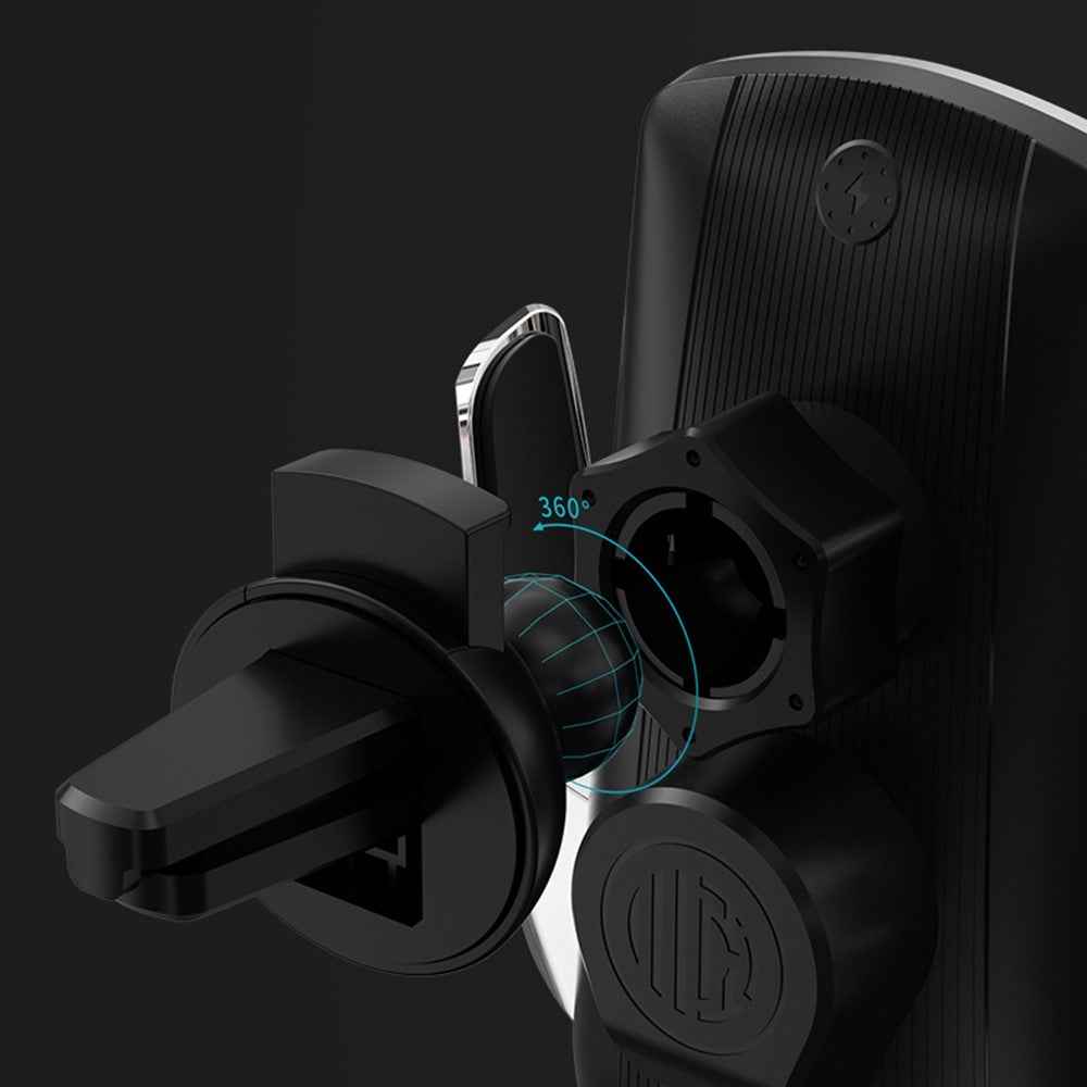 X5 360 Degree Rotation Car Air Outlet Mount 15W Wireless Charger Mobile Phone Holder Smart Touch Sensing Cellphone Bracket - Red