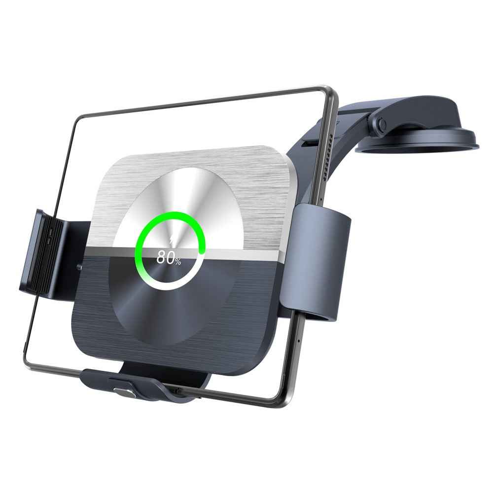 S11 Electromagnetic Induction Wireless Charger Foldable Screen Phone Clamp Holder Car Air Vent / Dashboard / Windshield Mount Bracket for Samsung Qi-enabled Phones