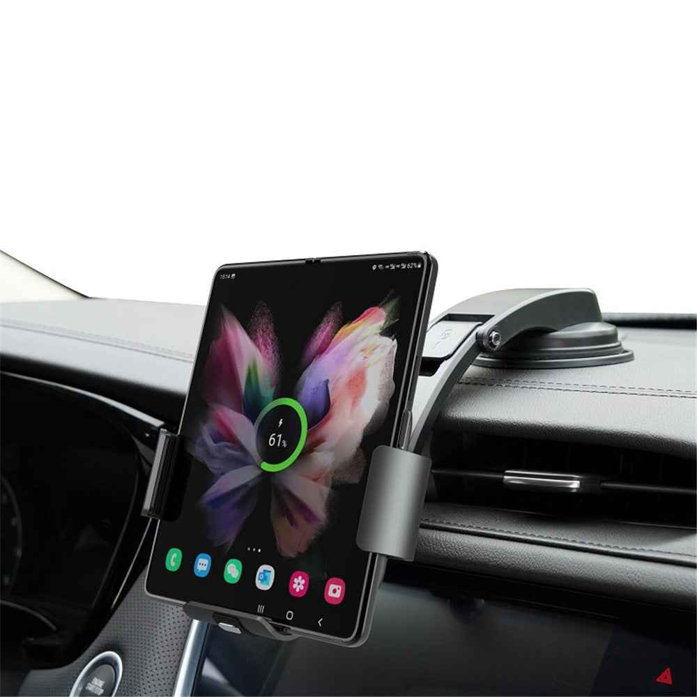 S3 Coil Electromagnetic Induction Wireless Charger Car Holder Foldable Phone Clamp Mount for Samsung Galaxy Fold