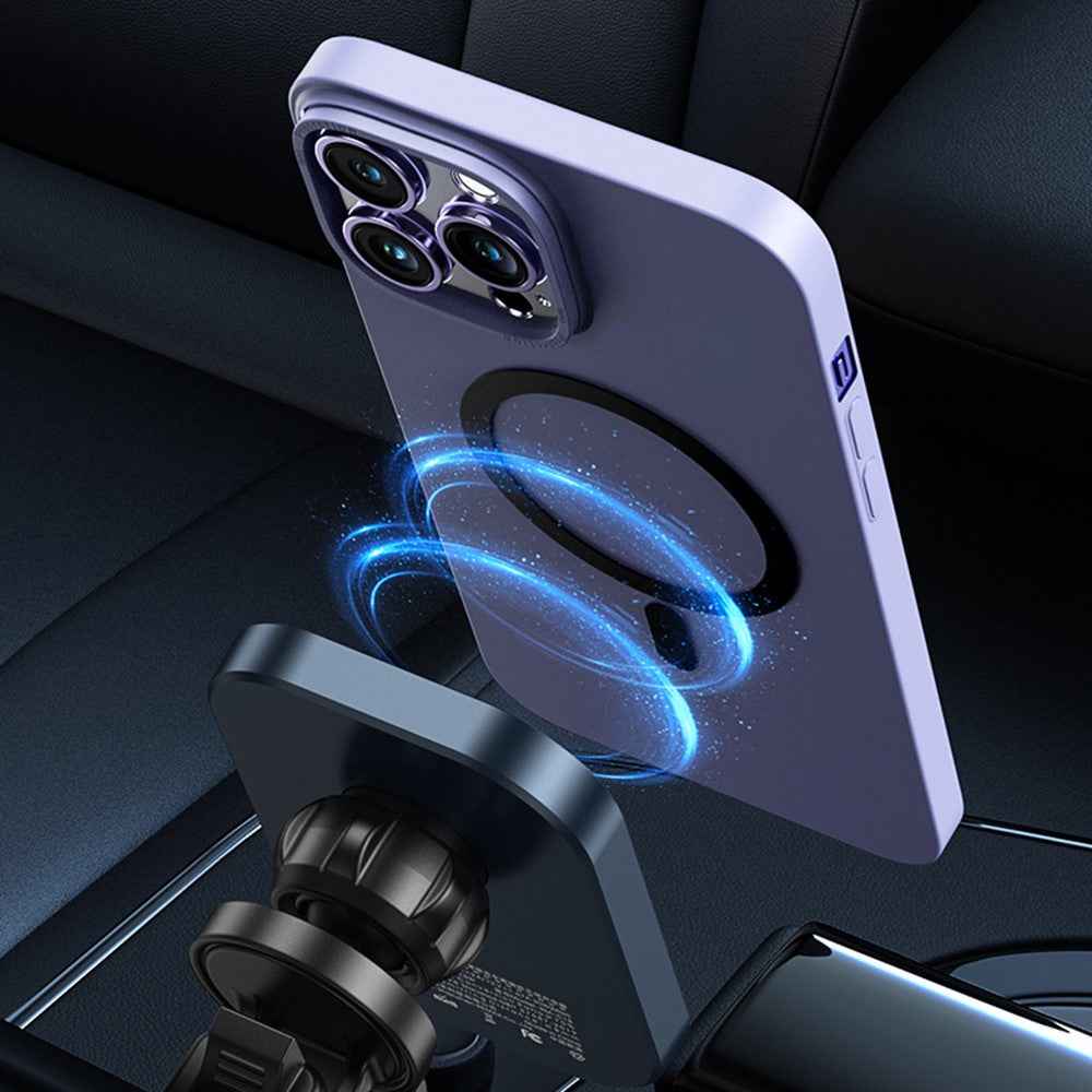 REMAX RM-C18 Car Air Vent Clip Mount 15W Fast Charging Transparent Wireless Charger Compatible with MagSafe