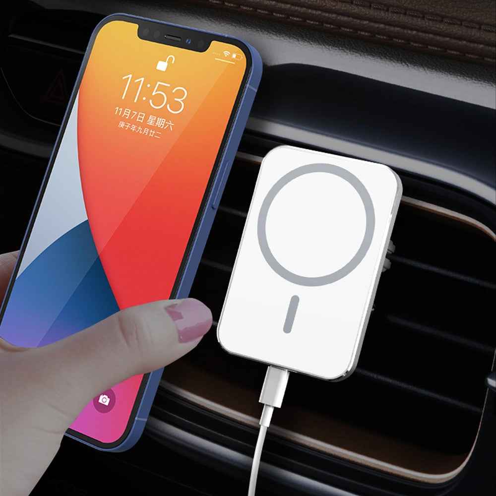 X16 Magnetic Car Charger 15W Fast Charging Air Vent Mount Magnetic Car Charger - White