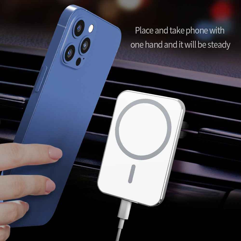 X16 Magnetic Car Charger 15W Fast Charging Air Vent Mount Magnetic Car Charger - White