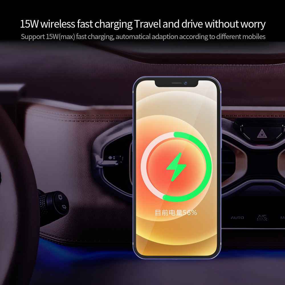 X16 Magnetic Car Charger 15W Fast Charging Air Vent Mount Magnetic Car Charger - Black