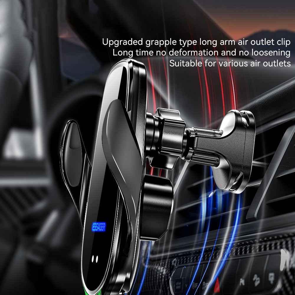 ESSAGER 15W Smart Car Wireless Charger Phone Mount Charger Air Vent Phone Holder for 4.5-6.7 inch Smart Phone