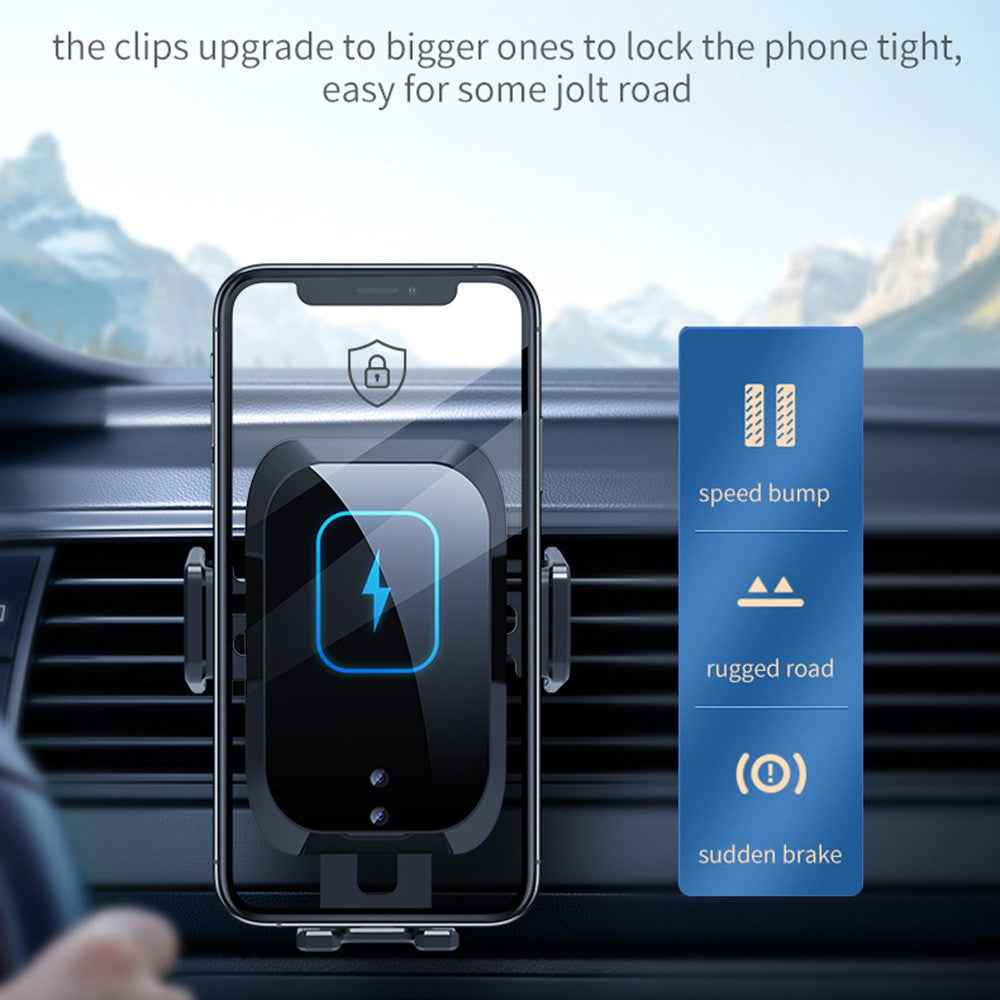 X11 Car Wireless Charger Phone Mount with Air Vent Holder, Cigarette Lighter Charger, 3-Axis 15W Car Charger (without Capacitor)