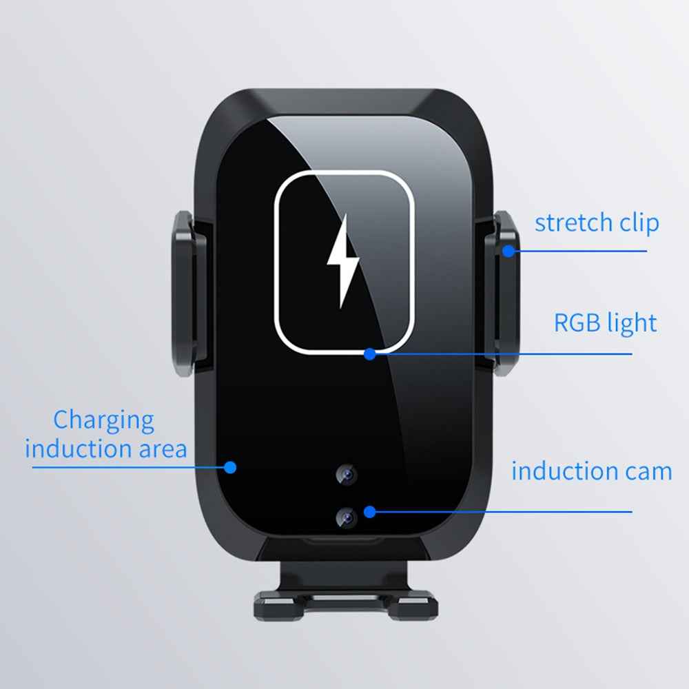 X11 3-Axis Car Wireless Charger 15W Fast Charging Phone Mount with Air Vent Holder, Dashboard Stand, QC3.0 Cigarette Lighter Charger