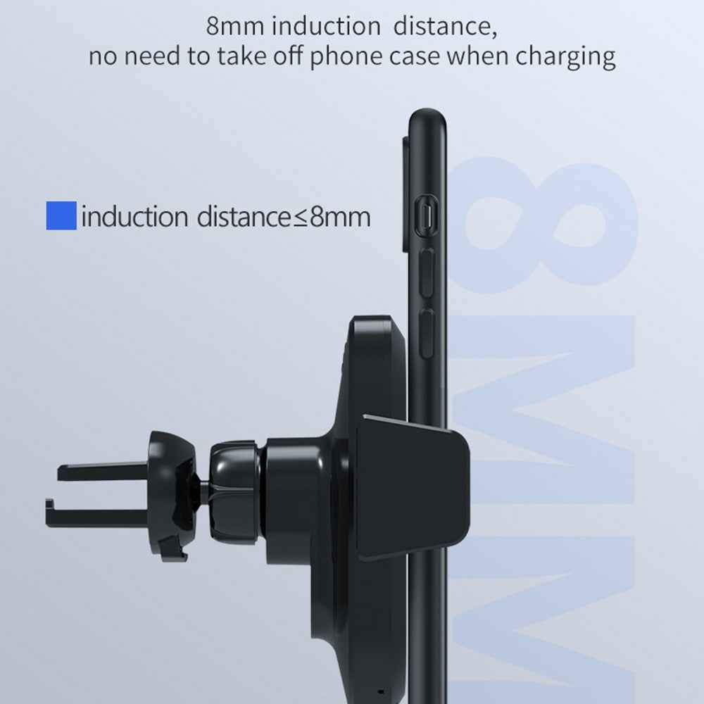 X11 3-Axis Car Wireless Charger 15W Fast Charging Phone Mount with Air Vent Holder, Dashboard Stand, QC3.0 Cigarette Lighter Charger