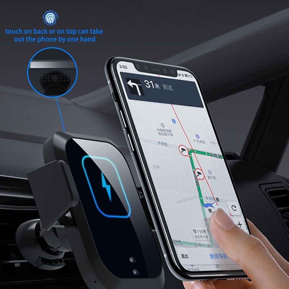 X11 3-Axis Car Wireless Charger 15W Fast Charging Phone Mount with Air Vent Holder, Dashboard Stand, QC3.0 Cigarette Lighter Charger