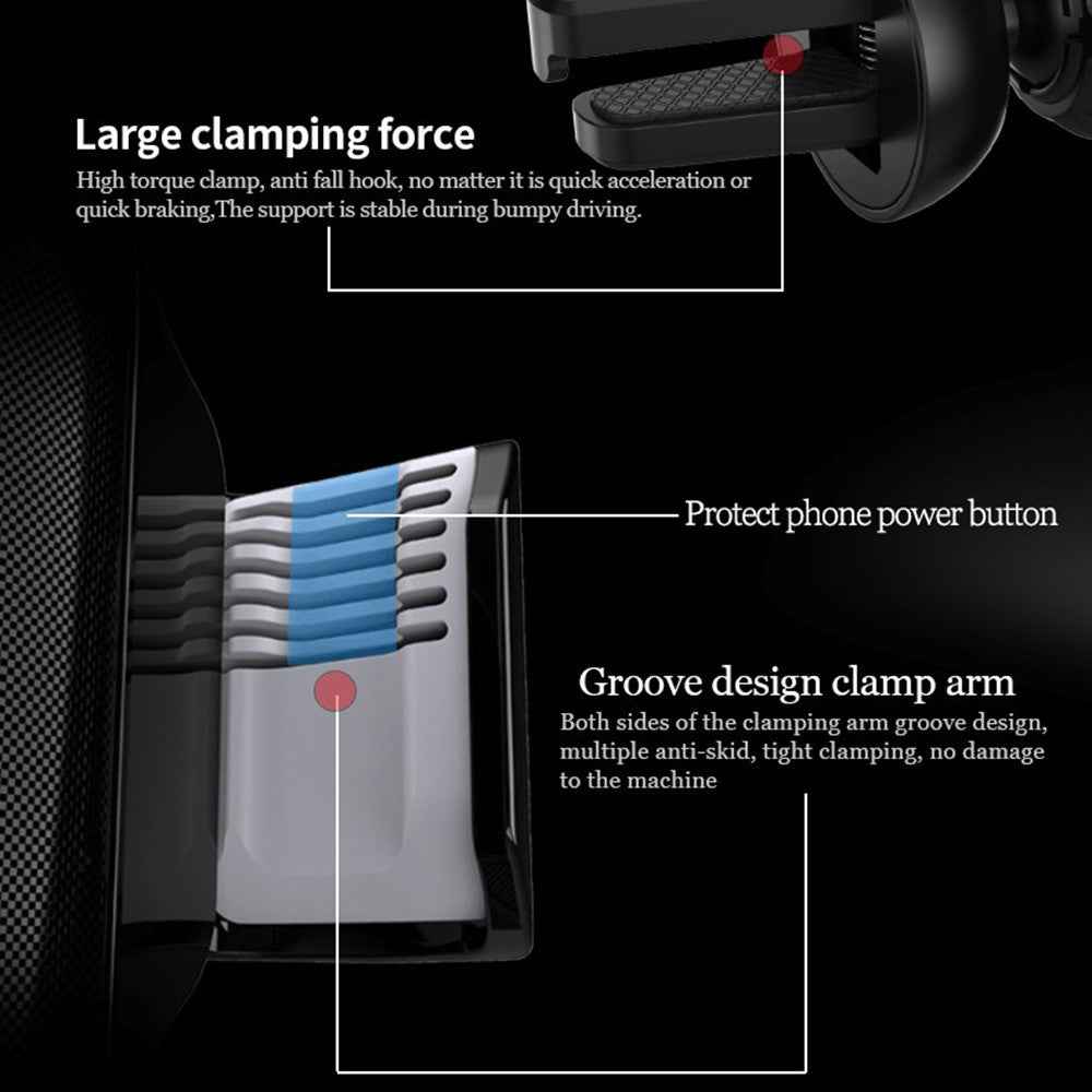 X15 15W Car Wireless Charger Touch Sensitive Mobile Phone Charger Mount with Charging Indicator