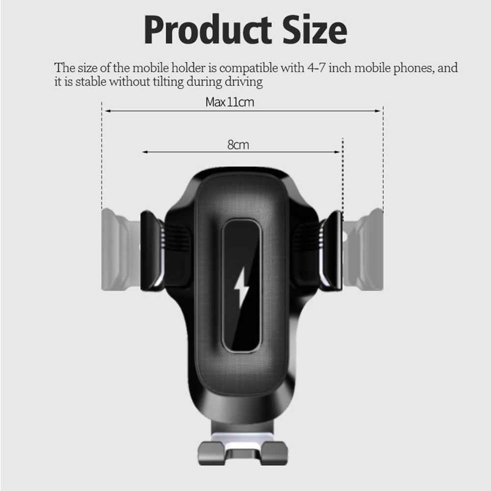X15 15W Car Wireless Charger Touch Sensitive Mobile Phone Charger Mount with Charging Indicator