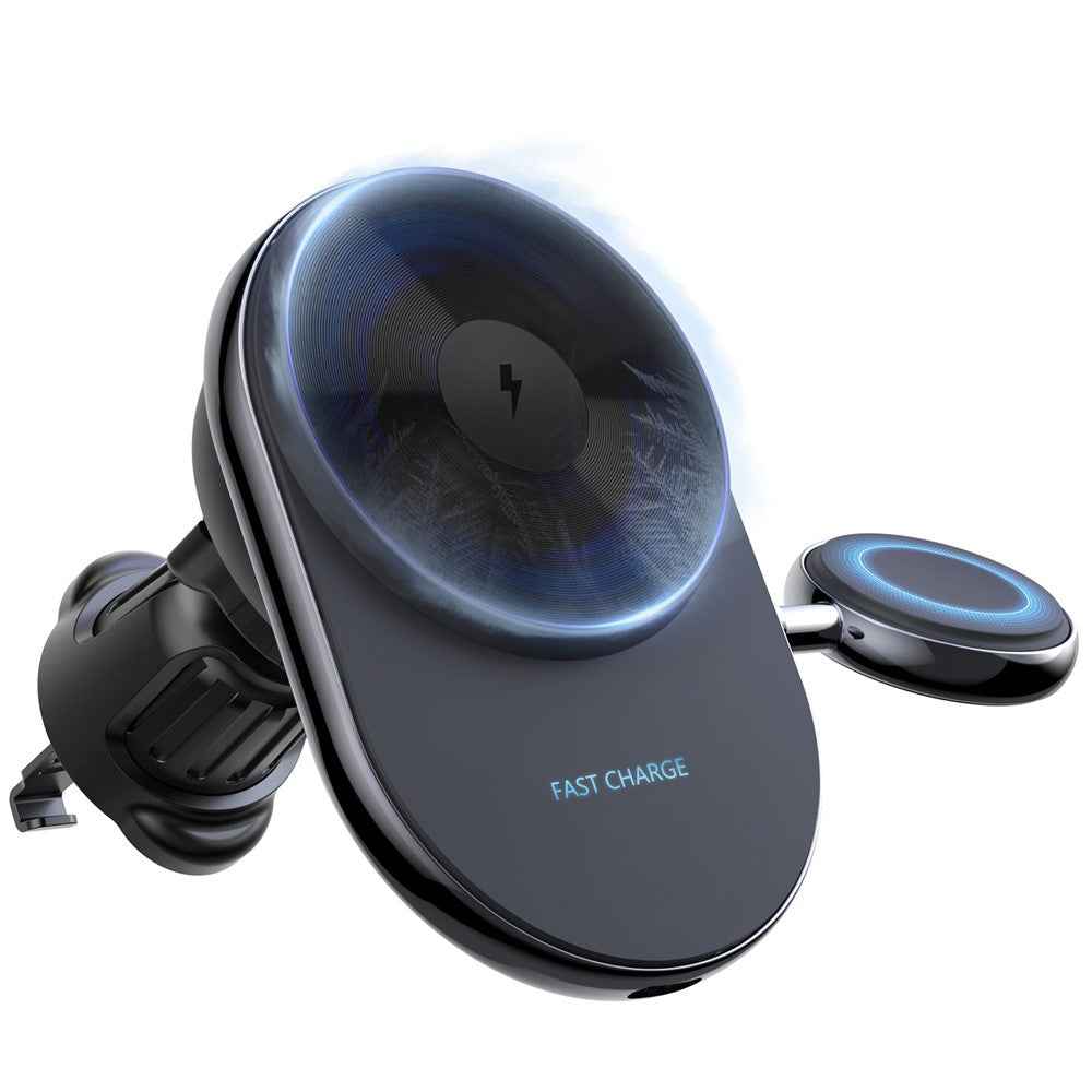 S17 Car Air Outlet Semiconductor Cooling Magnetic Wireless Charger for Apple Watch / iPhone 12-15
