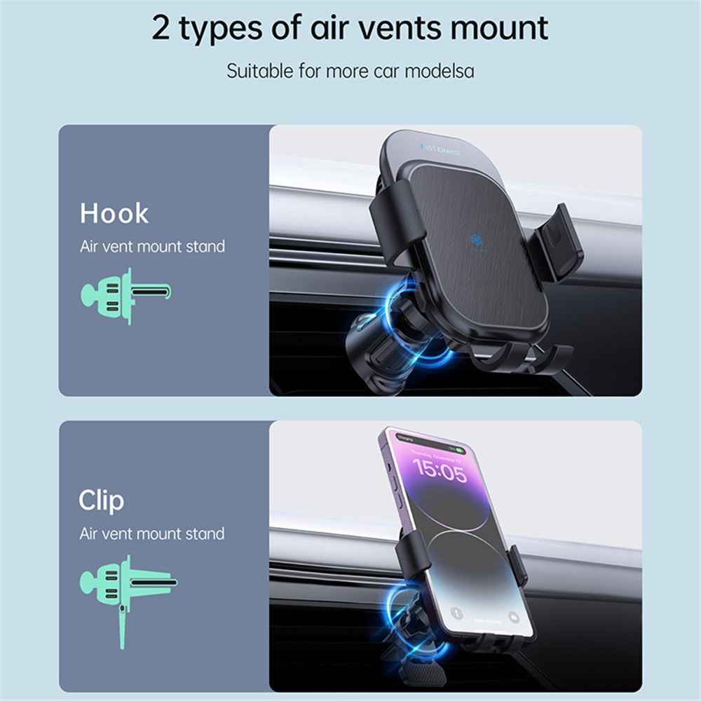 Z100A Semiconductor Cooling Dual Coil Car Wireless Charger for iPhone 15 / Samsung Galaxy Z Flip