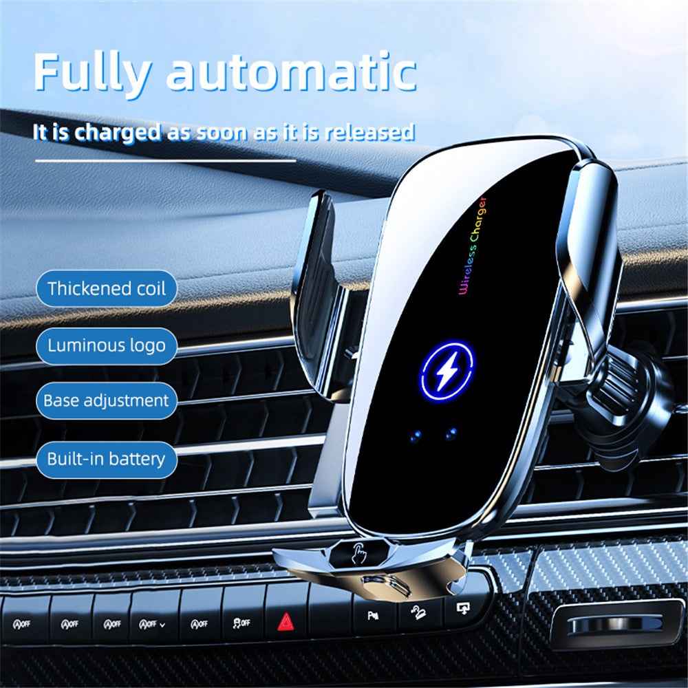 C6 Magnetic Wireless Car Charger Air Vent Car Phone Mount for 5.4-7.2 inch Phones - Silver