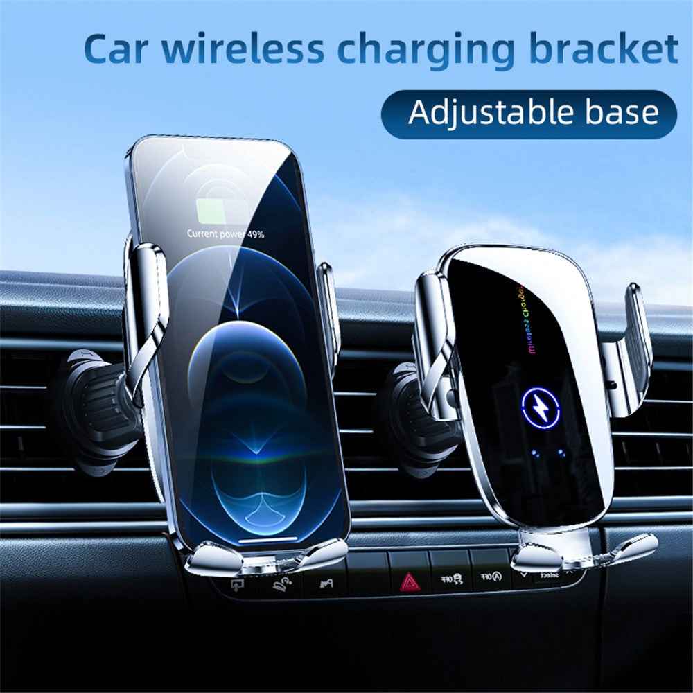 C5 Car Air Vent Phone Mount Wireless Phone Charger Cell Phone Bracket - Black