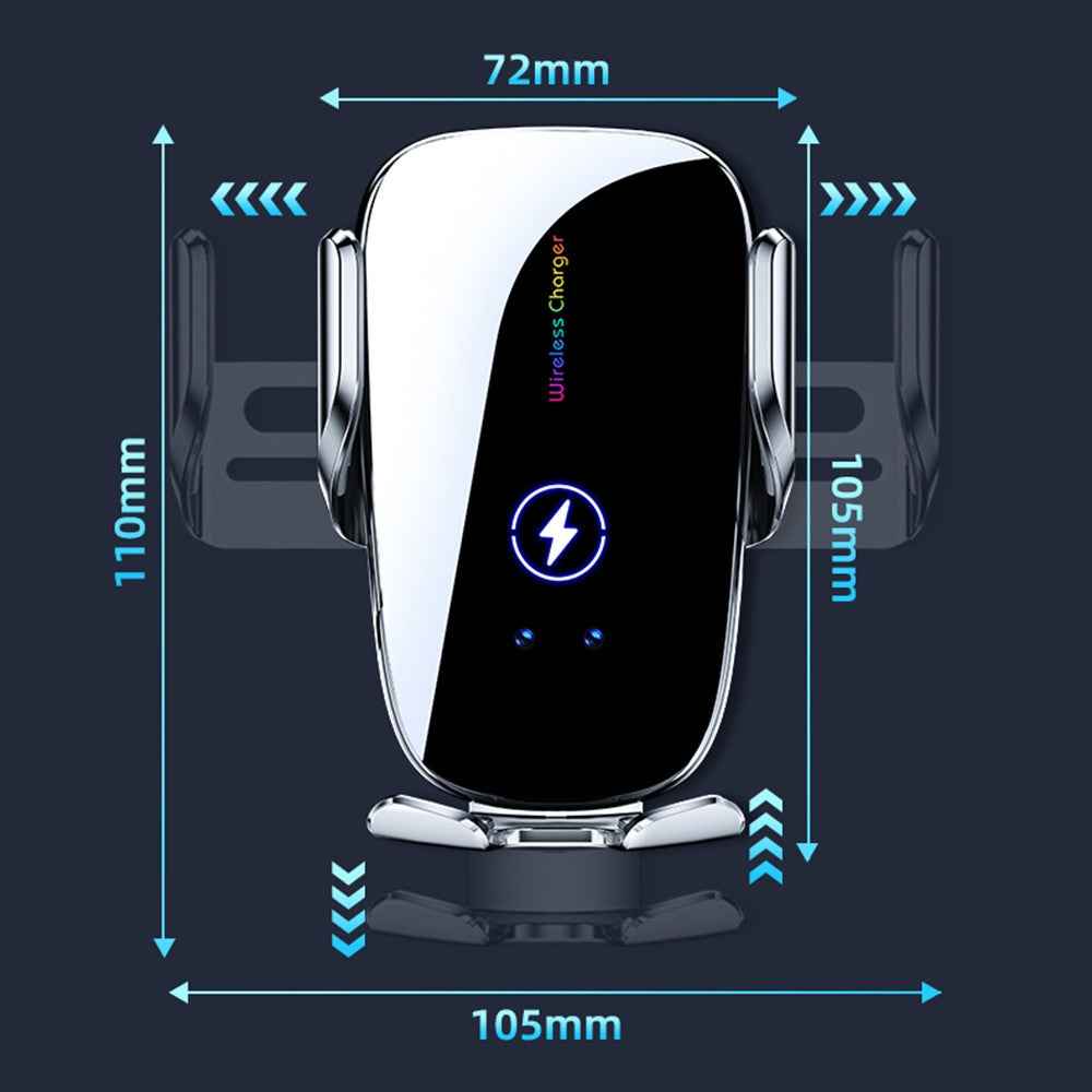 C5 Car Air Vent Phone Mount Wireless Phone Charger Cell Phone Bracket - Black