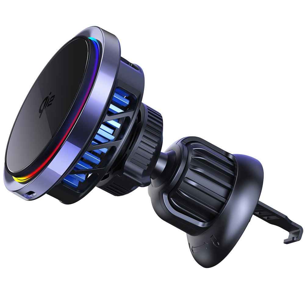 S23 Semiconductor Cooling Qi2 15W Car Air Outlet Phone Magnetic Wireless Charger, Tempered Glass Panel