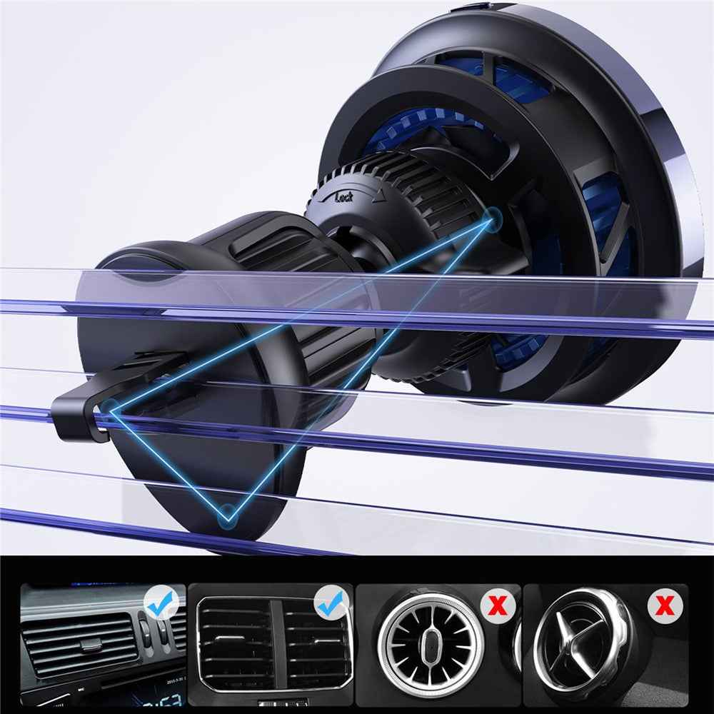 S23 Semiconductor Cooling Qi2 15W Car Air Outlet Phone Magnetic Wireless Charger, Tempered Glass Panel