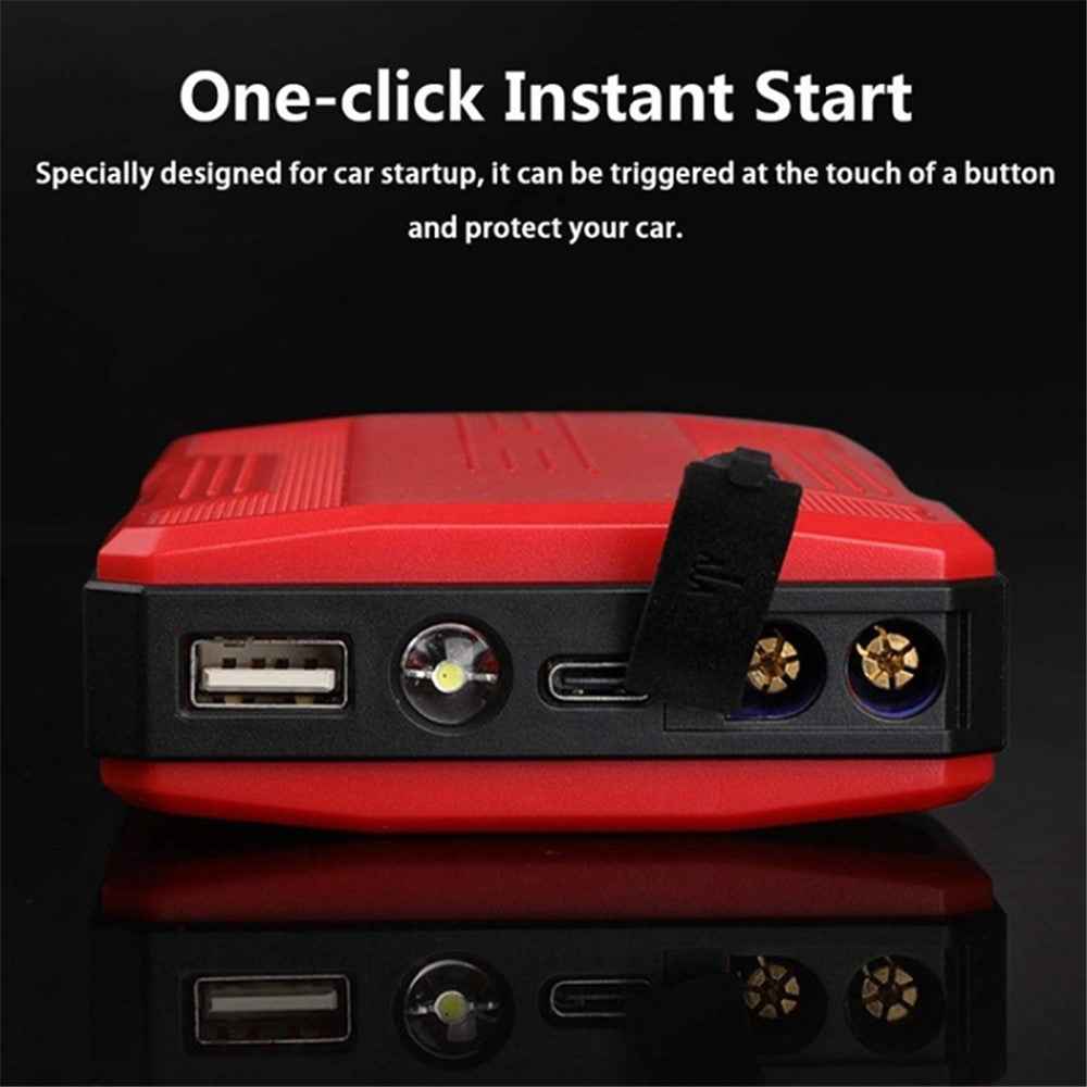R23 Car Emergency Starter 6000mAh Power Bank External Battery Pack Portable Phone Charger with LED Light - Red