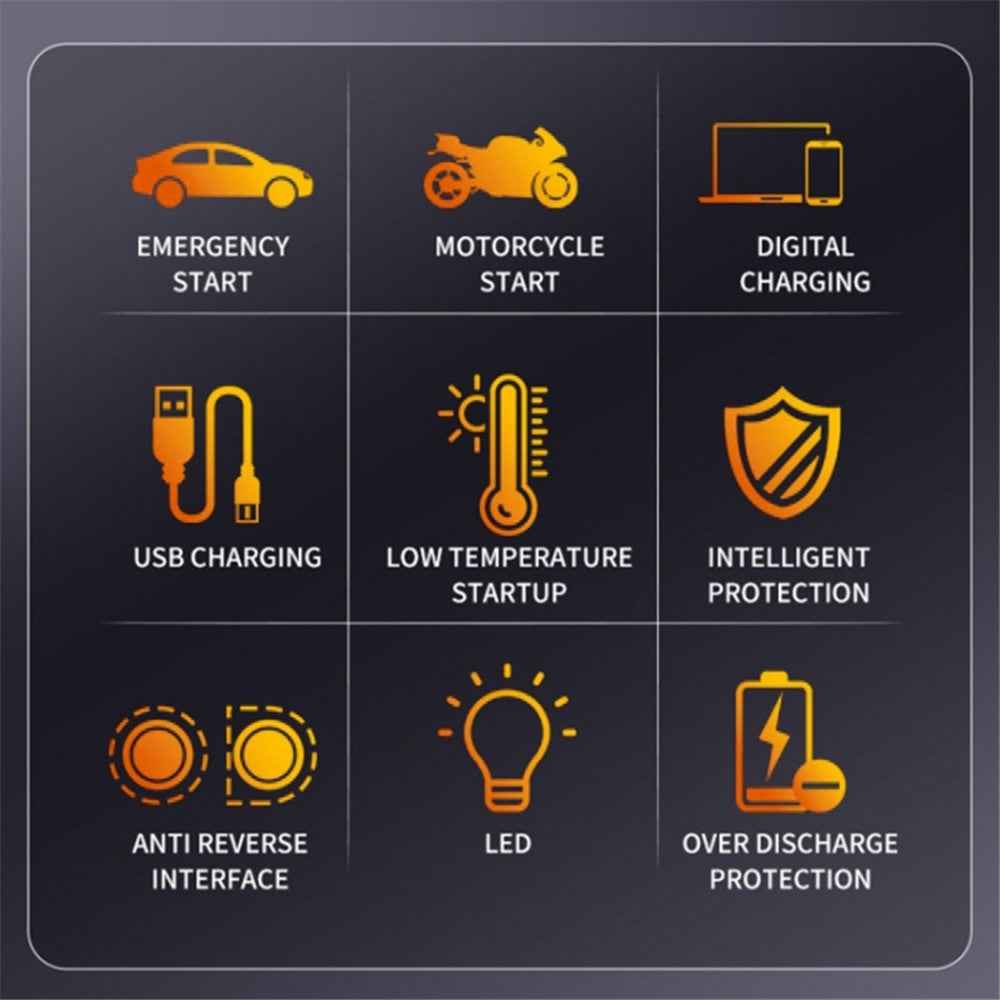KE-4 5V / 2A Car Emergency Starter 6000mAh Power Bank with LED Light, Cell Phone External Battery Pack