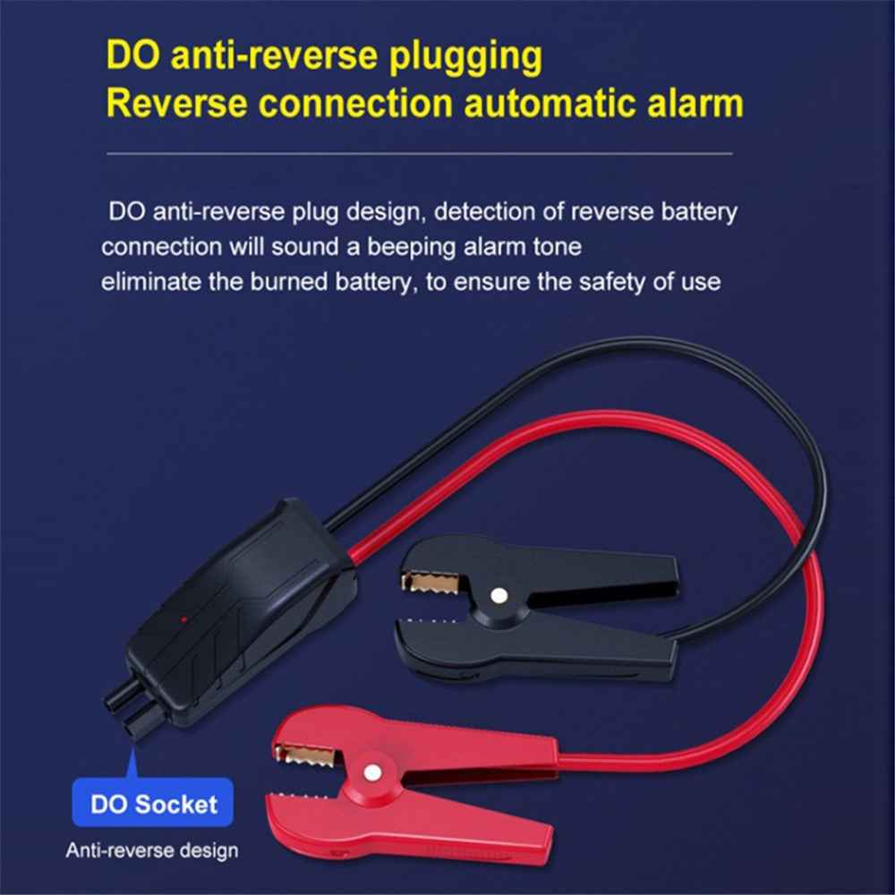 8000mAh 35C Car Jump Starter Phone Battery Charger Tyre Inflator with LED Light, Standard Battery Clip Cable