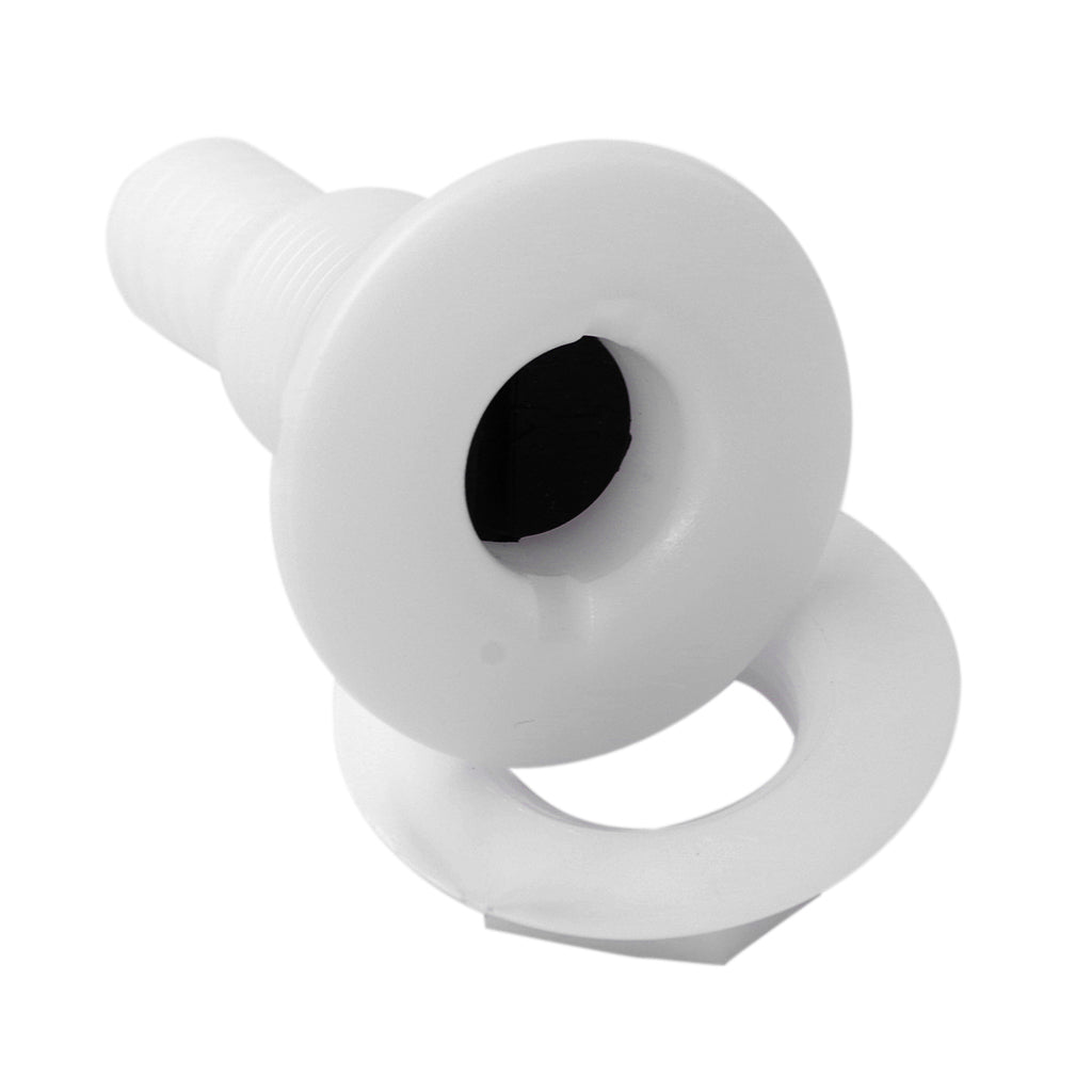 White Plastic Thru-Hull Bilge Pump and Aerator Hose Fitting for 3/4 Hose"
