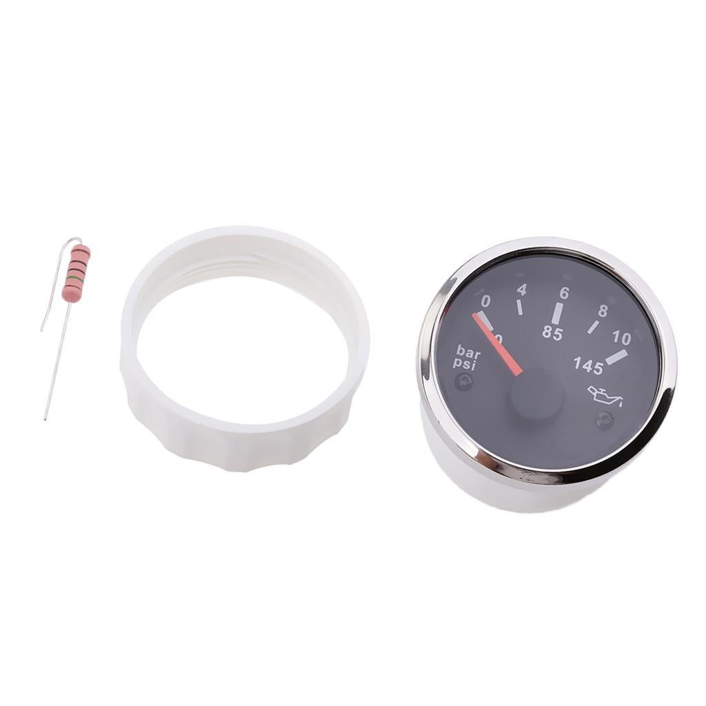 52mm LED Oil Pressure Gauge Meter for Motorcycle Boat Car Marine