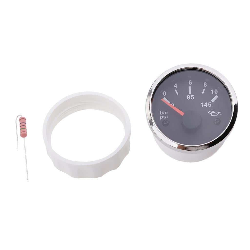 52mm LED Oil Pressure Gauge Meter for Motorcycle Boat Car Marine