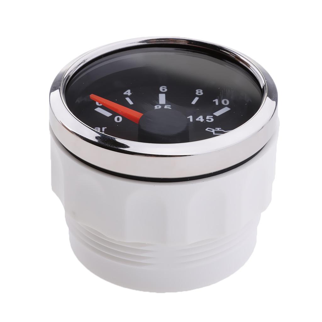 52mm LED Oil Pressure Gauge Meter for Motorcycle Boat Car Marine