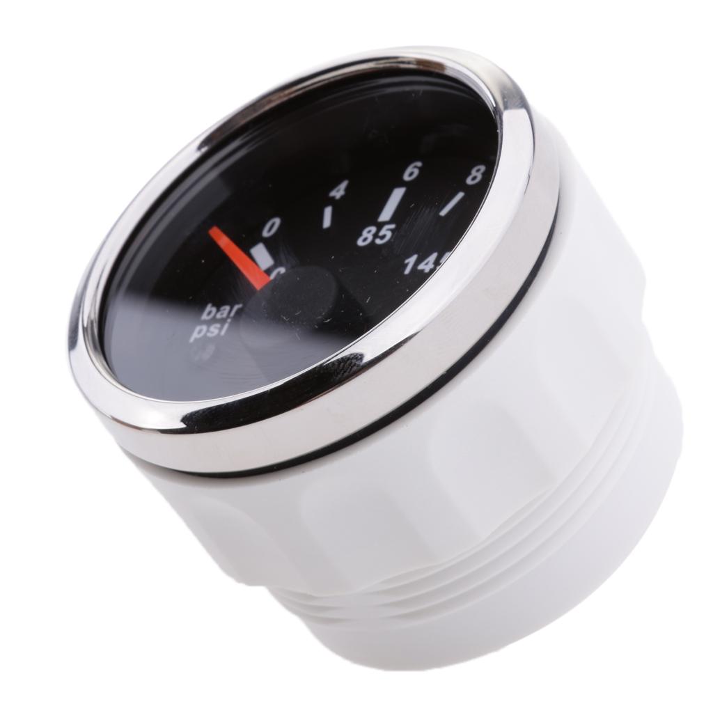52mm LED Oil Pressure Gauge Meter for Motorcycle Boat Car Marine